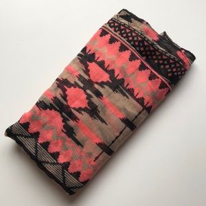 Coral Aztec Infinity Scarf